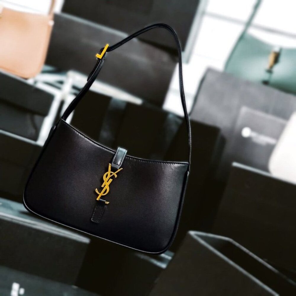 YSL HOBO BAG IN SMOOTH LEATHER NOIR - Picture 6 of 7